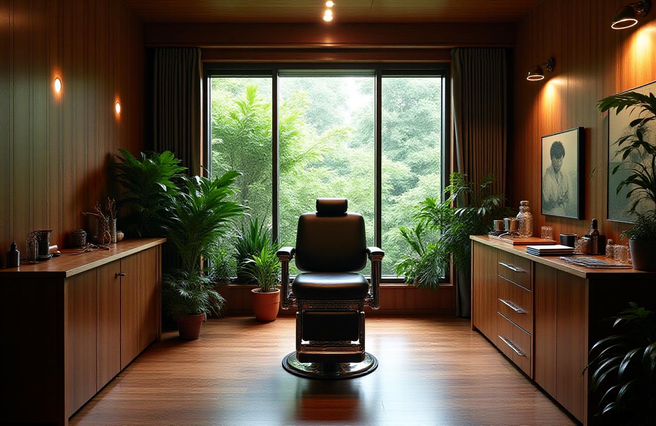 落ち着いた雰囲気の理髪店